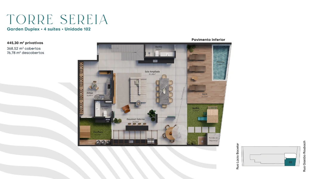 Unidade 102 - Pavimento Inferior Garden Duplex