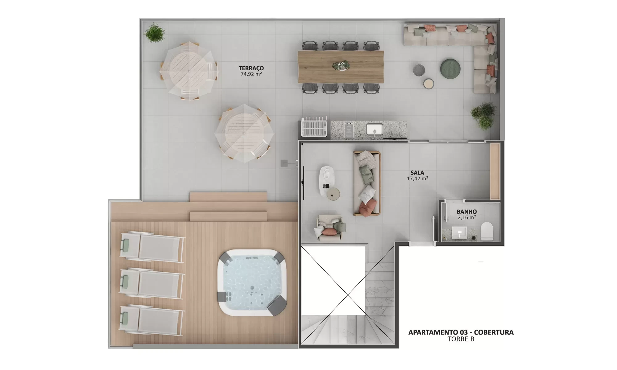 15 PH APTO03 2 ANDAR TORRE B PAV DUPLEX T1