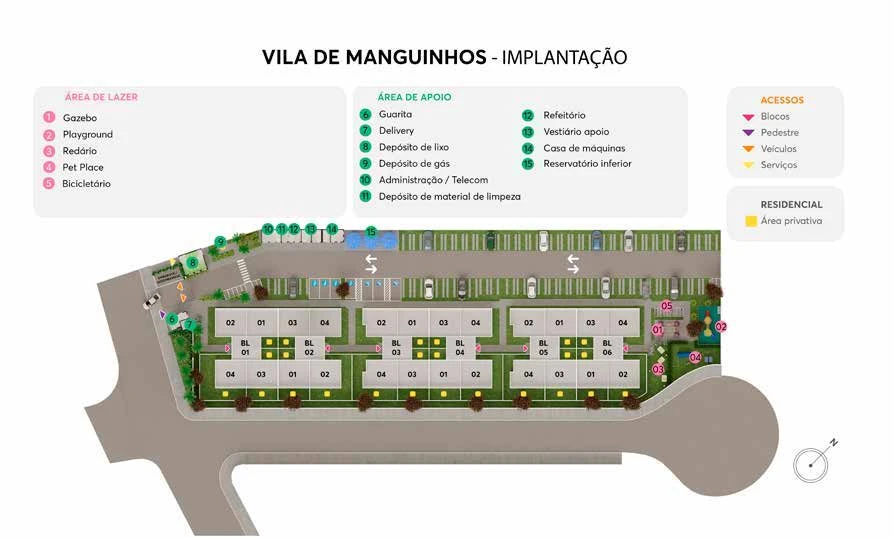 Implantação do condomínio