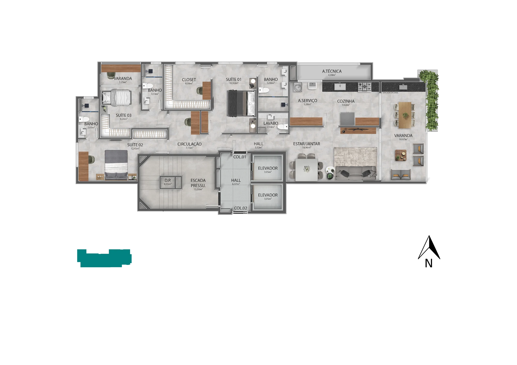 04 \u0026#x7c; Apartamento 3 Suítes