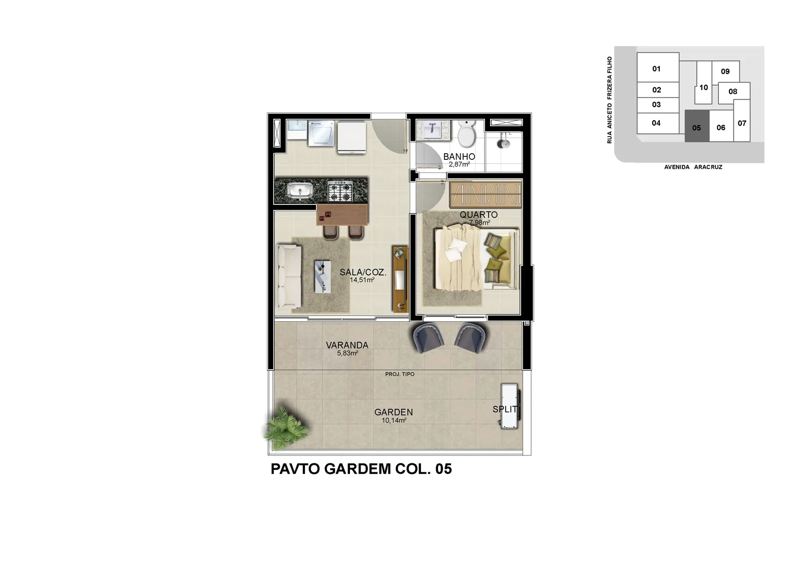 APTO COL. 05 GARDEM LIVING 243