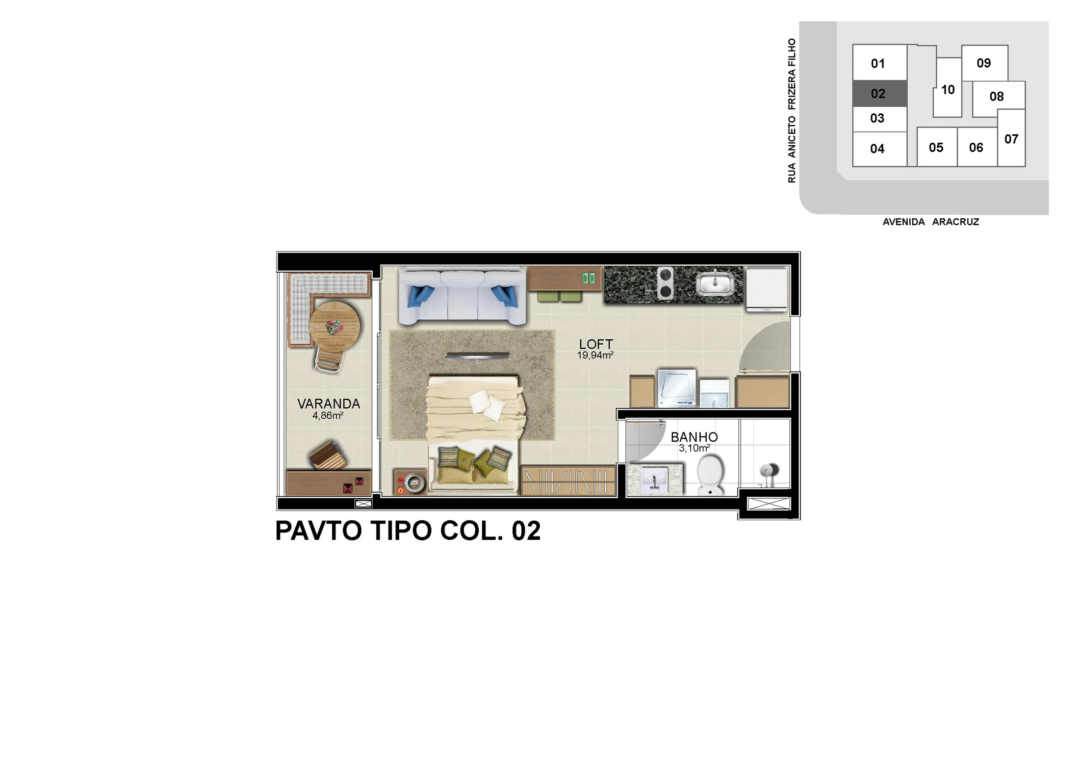 APTO TIPO COL. 02 LIVING 243