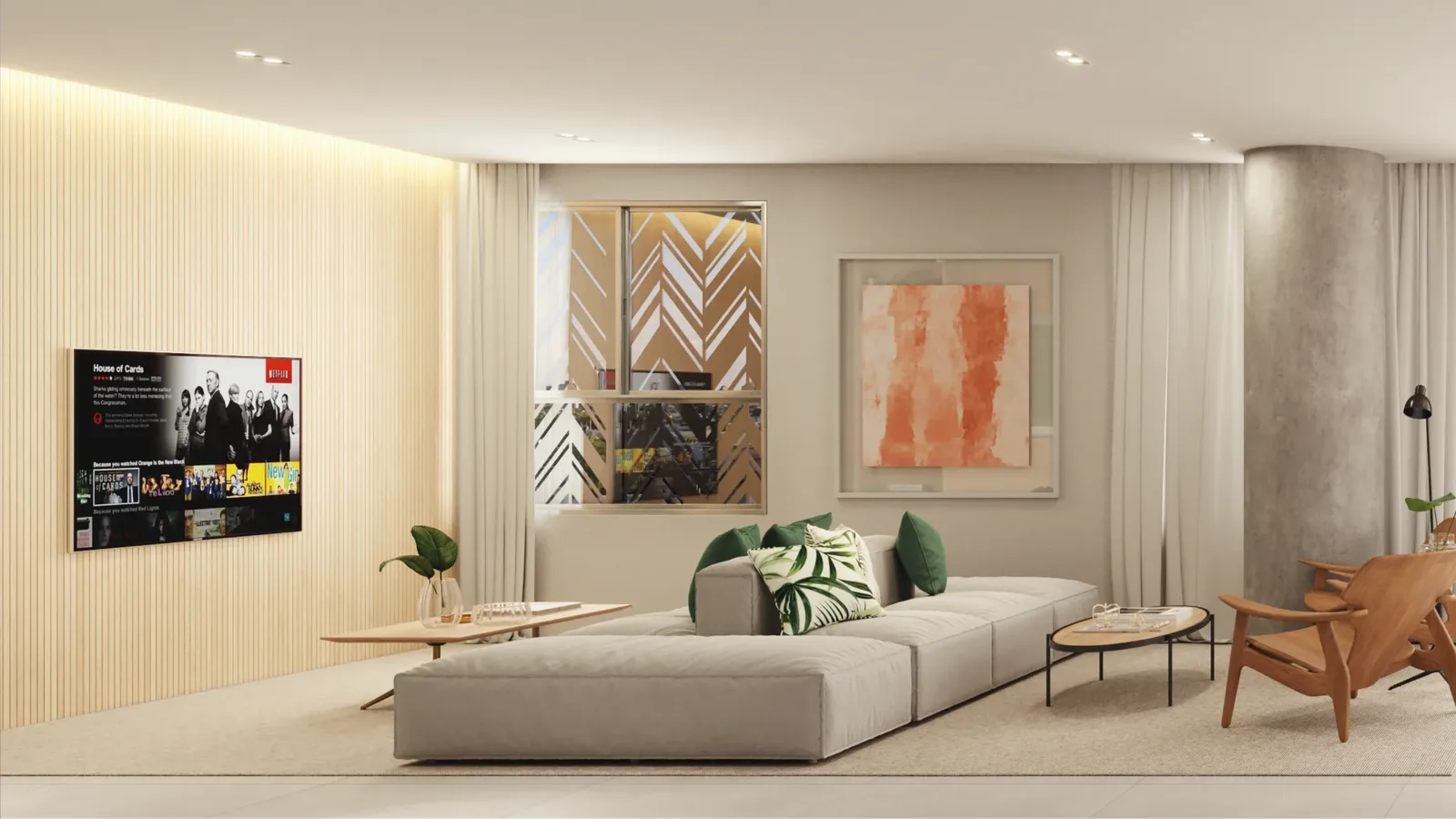 Perspectiva do living residencial