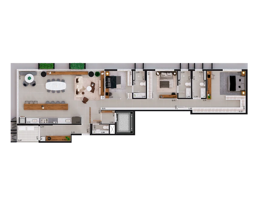 Planta residencial — tipo 01