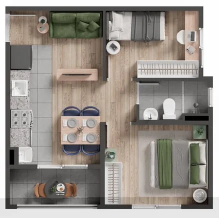Planta do apartamento — referência Imagem do empreendimento
