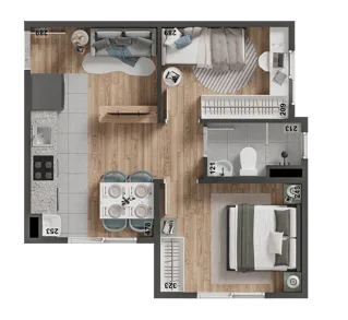 Planta do apartamento — referência Imagem do empreendimento
