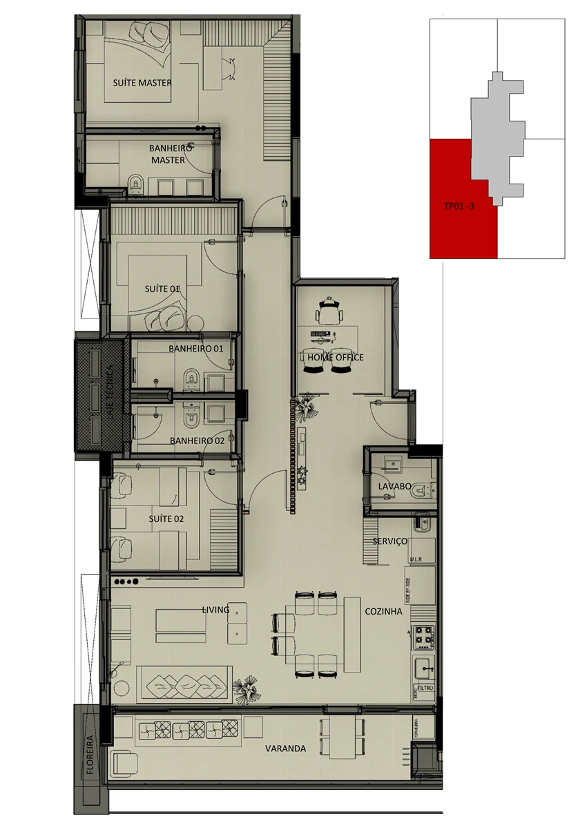 Planta DOM — configuração 6