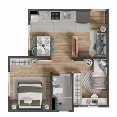 Planta do apartamento — referência Imagem do empreendimento