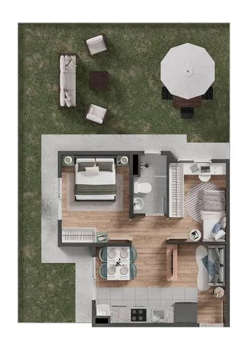 Planta do apartamento — referência Imagem do empreendimento