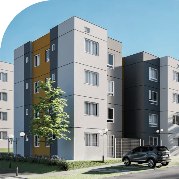 Perspectiva dos blocos residenciais