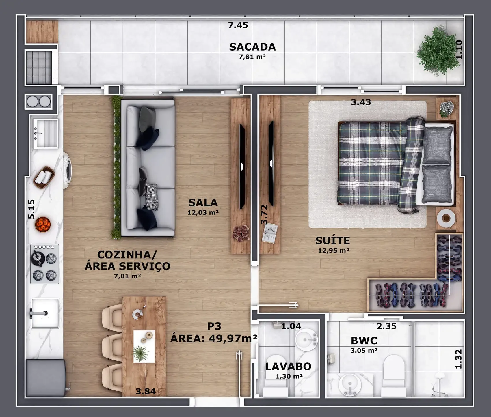 Planta do Empreendimento Pass Connect em Rua Brusque, 417, Centro - Itajaí | Passe Empreendimentos