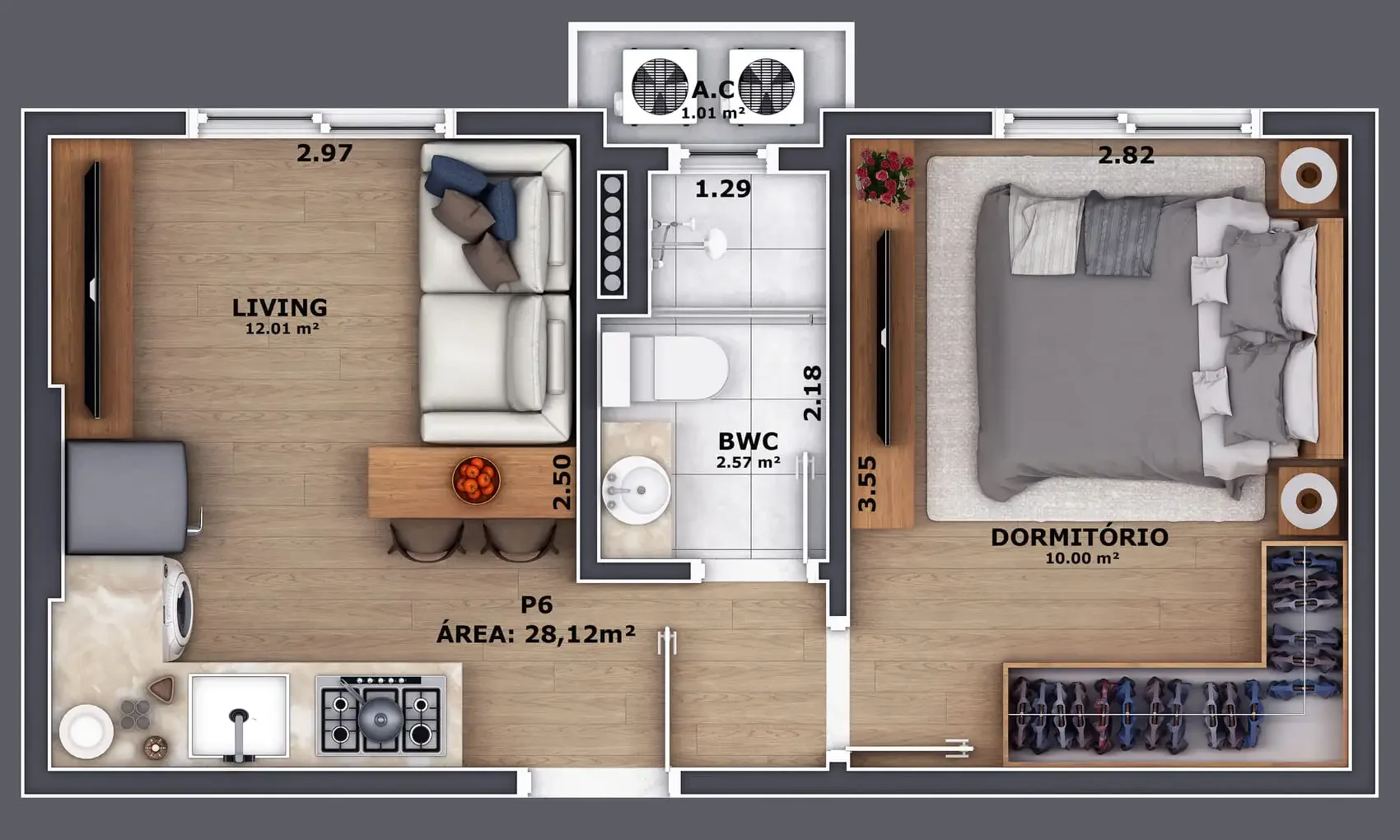 Planta do Empreendimento Pass Connect em Rua Brusque, 417, Centro - Itajaí | Passe Empreendimentos