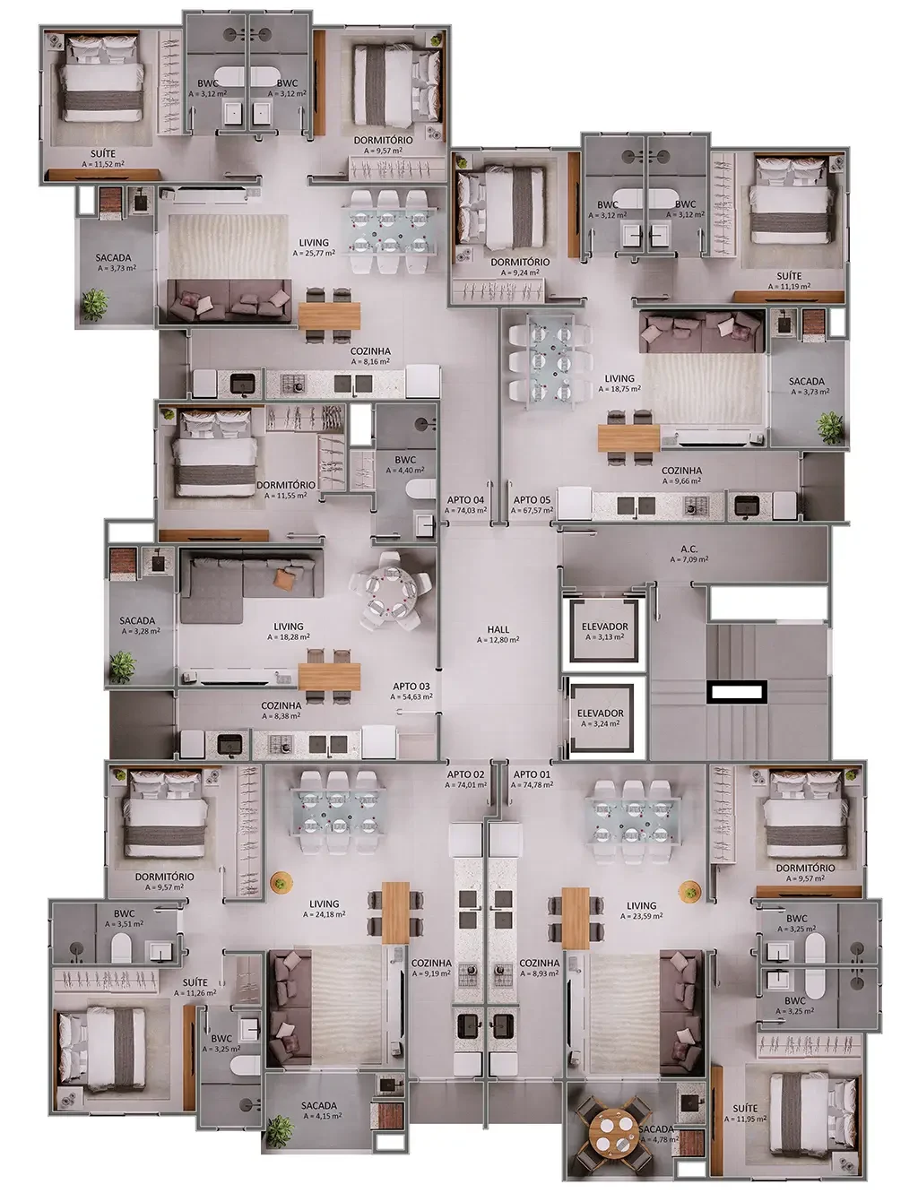 Manu bay - planta apartamentos