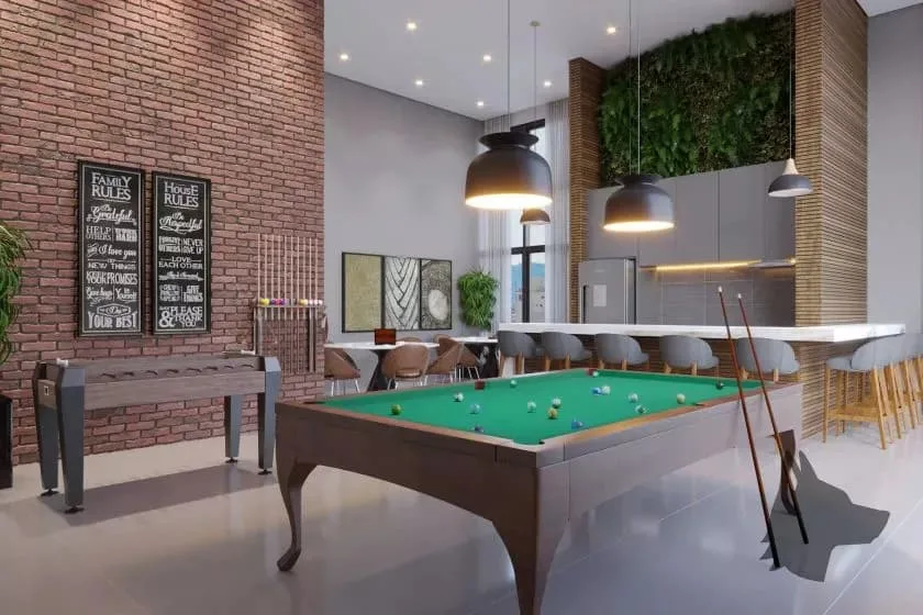 Sala de jogos do Selenter See Residence, da AGV Selent Construtora e I