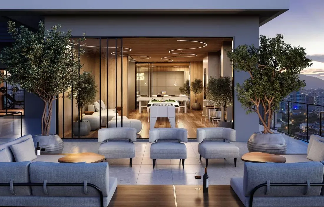 No rooftop do Brava Living, uma sala de jogos