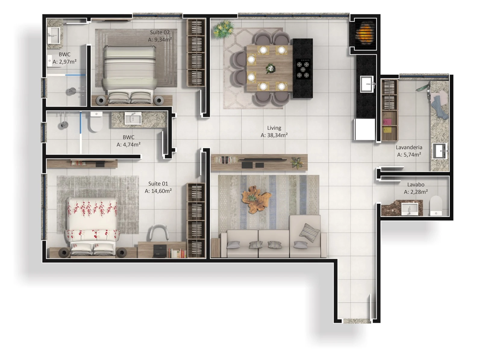 Tipo 03 91,14m²