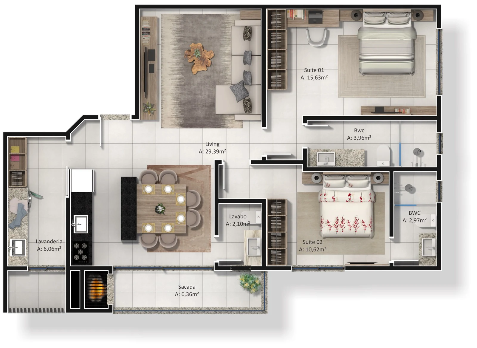 Tipo 02 91,32m²