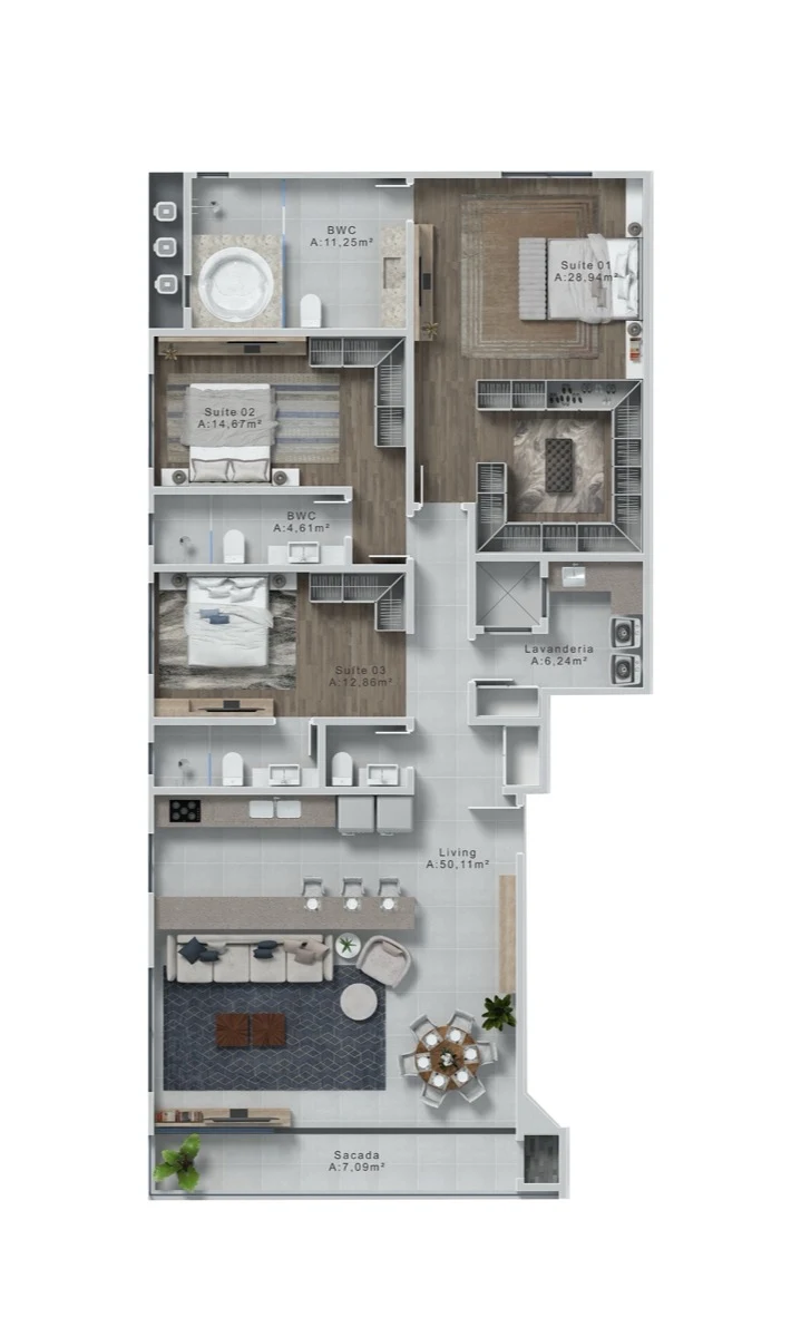 Aptos 601/701 161,40m²