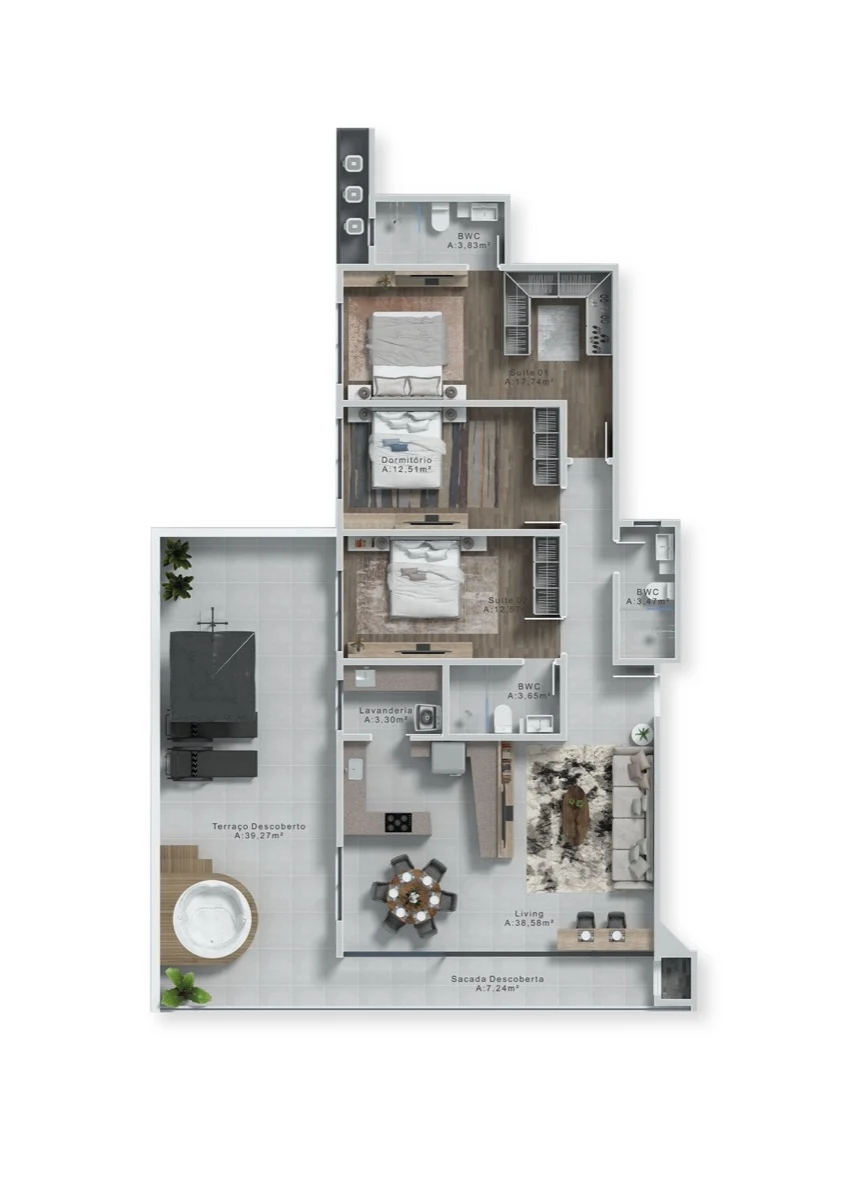 Apto 101 161,37m²