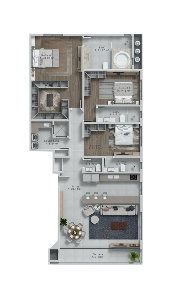 Aptos 602/702 161,40m²
