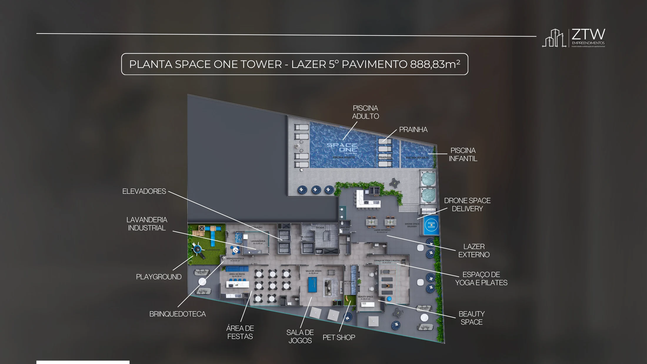 5º pavimento — 888,83m²