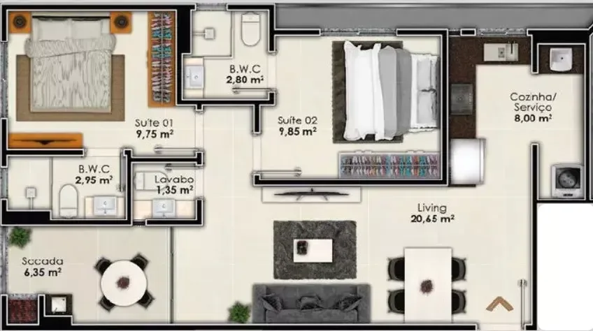 69m² tipo 1e5