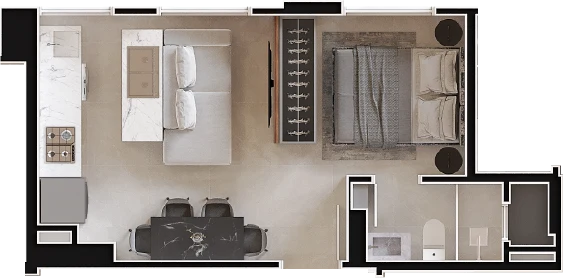 Studio Planta Tipo 07 - 31m²