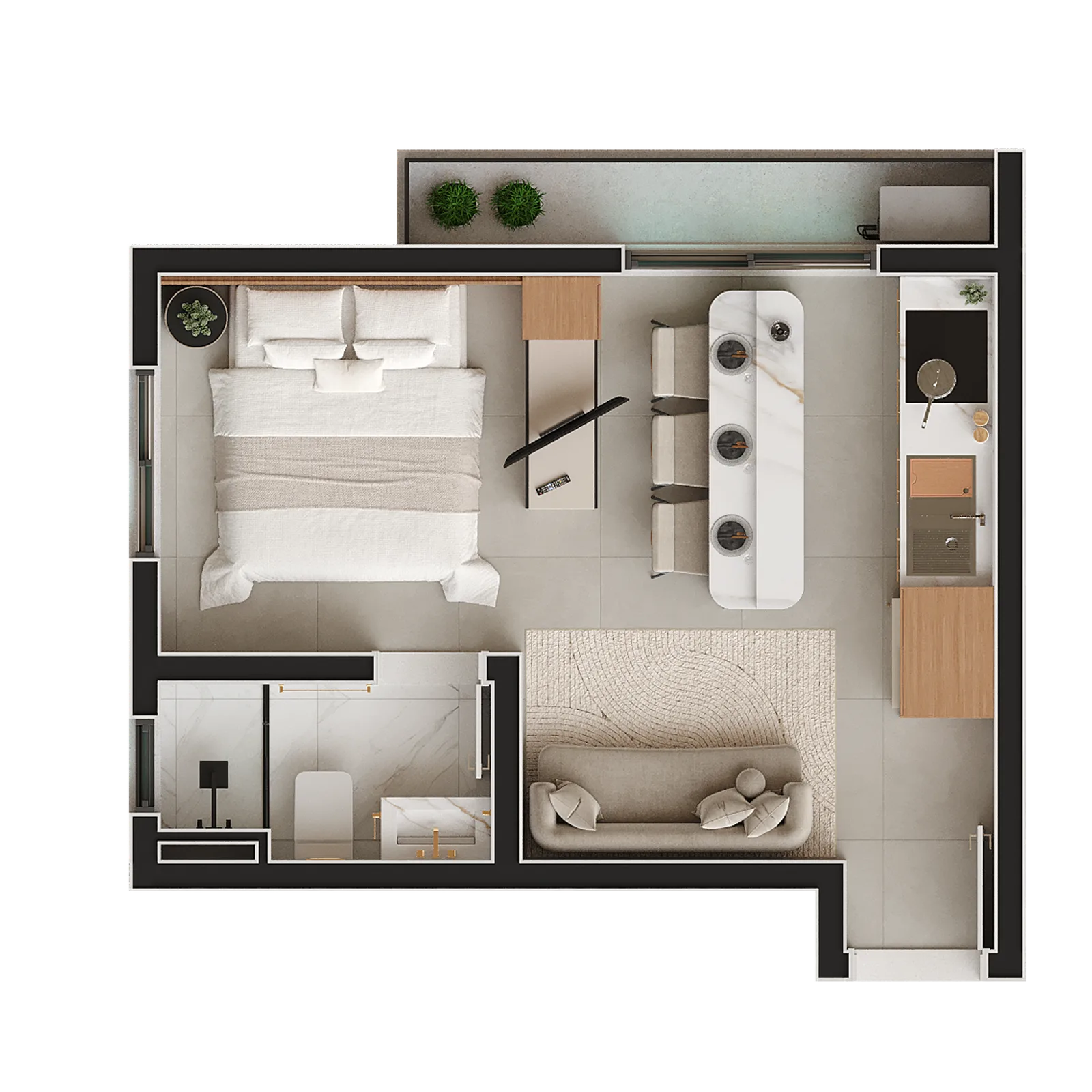 Planta do apartamento — referência finais 06, 07, 18 e 19 espelhada