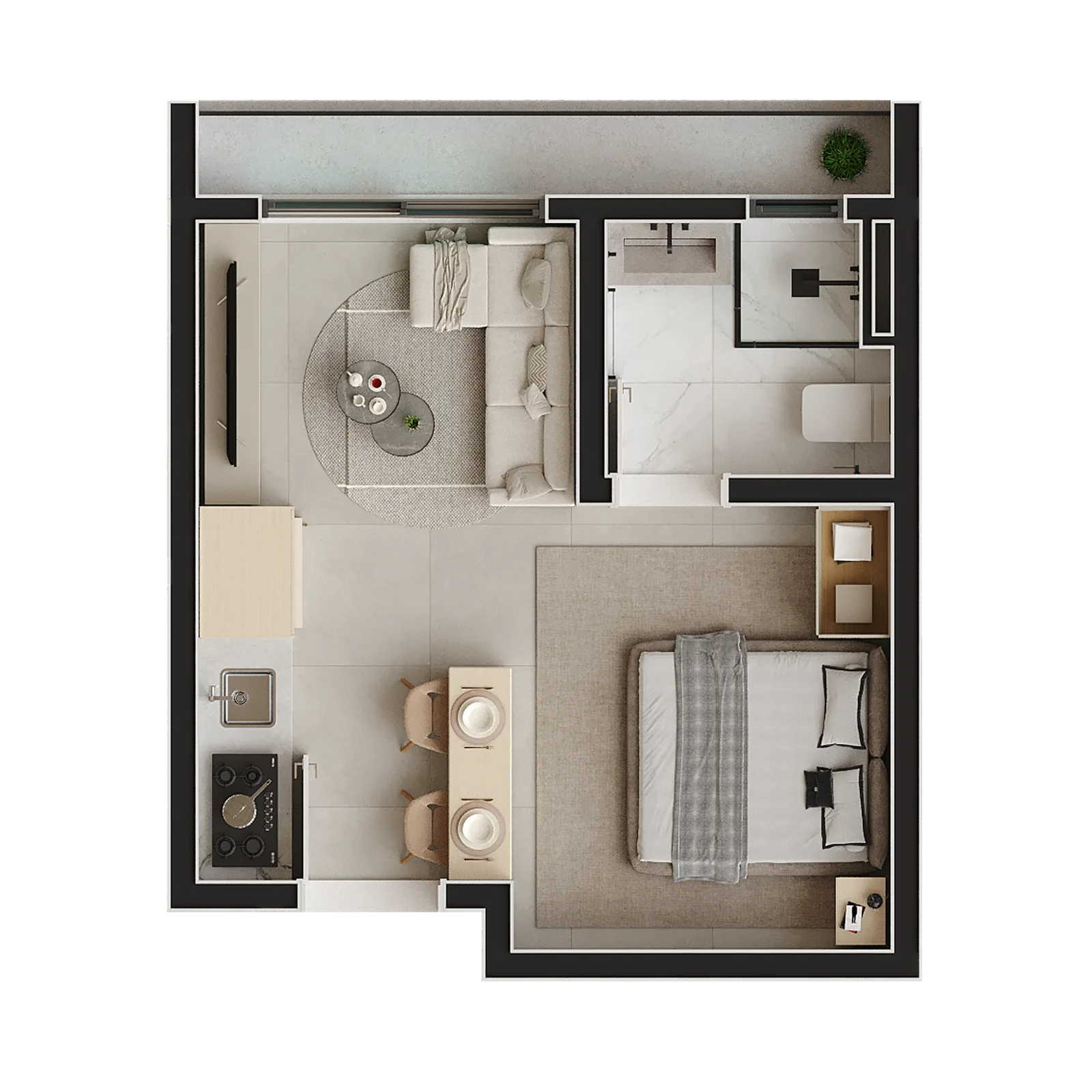 Planta do apartamento — referência finais 05, 08, 17 e 20