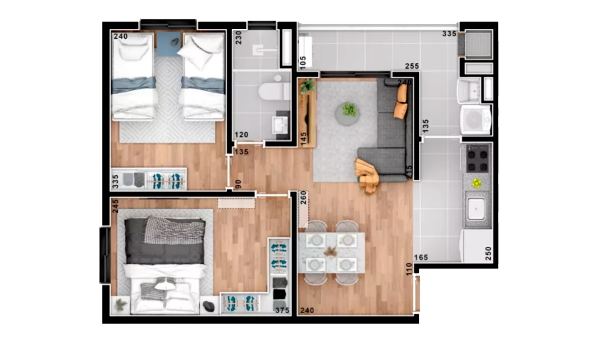 Planta ilustrativa — 50,14m²