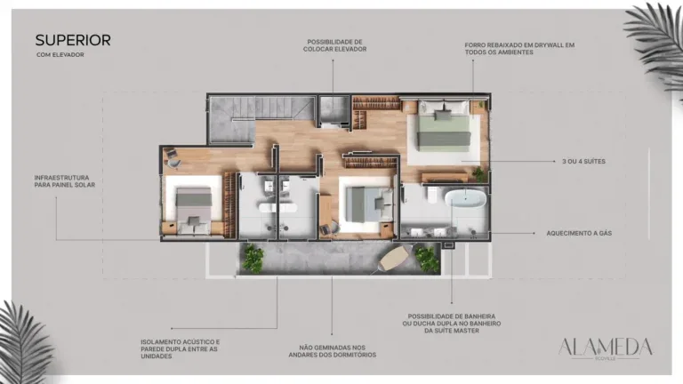 Planta do apartamento — referência 3 - Superior