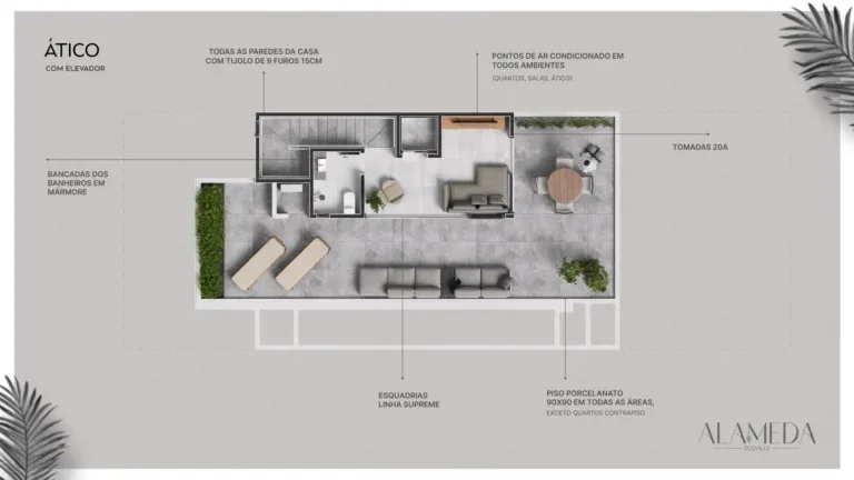 Planta do apartamento — referência 2 - Ático