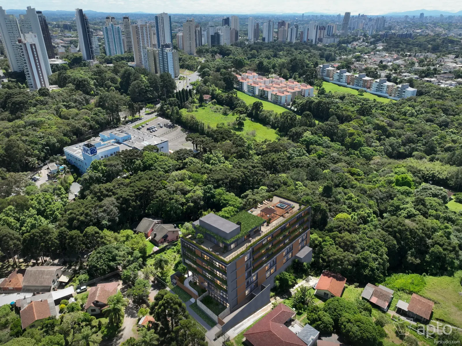 Vista aérea da região