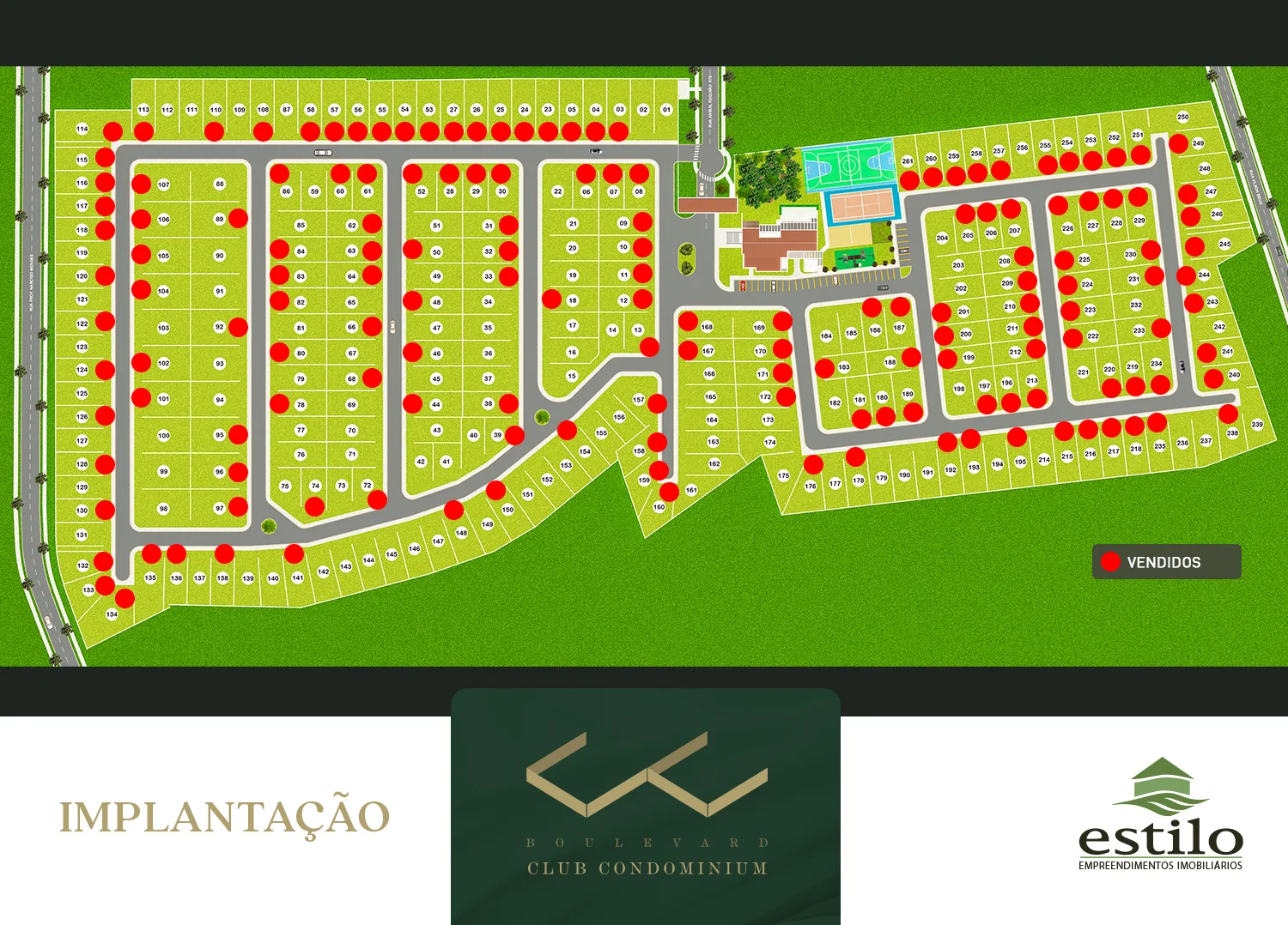 Planta de implantação — áreas e organização do empreendimento