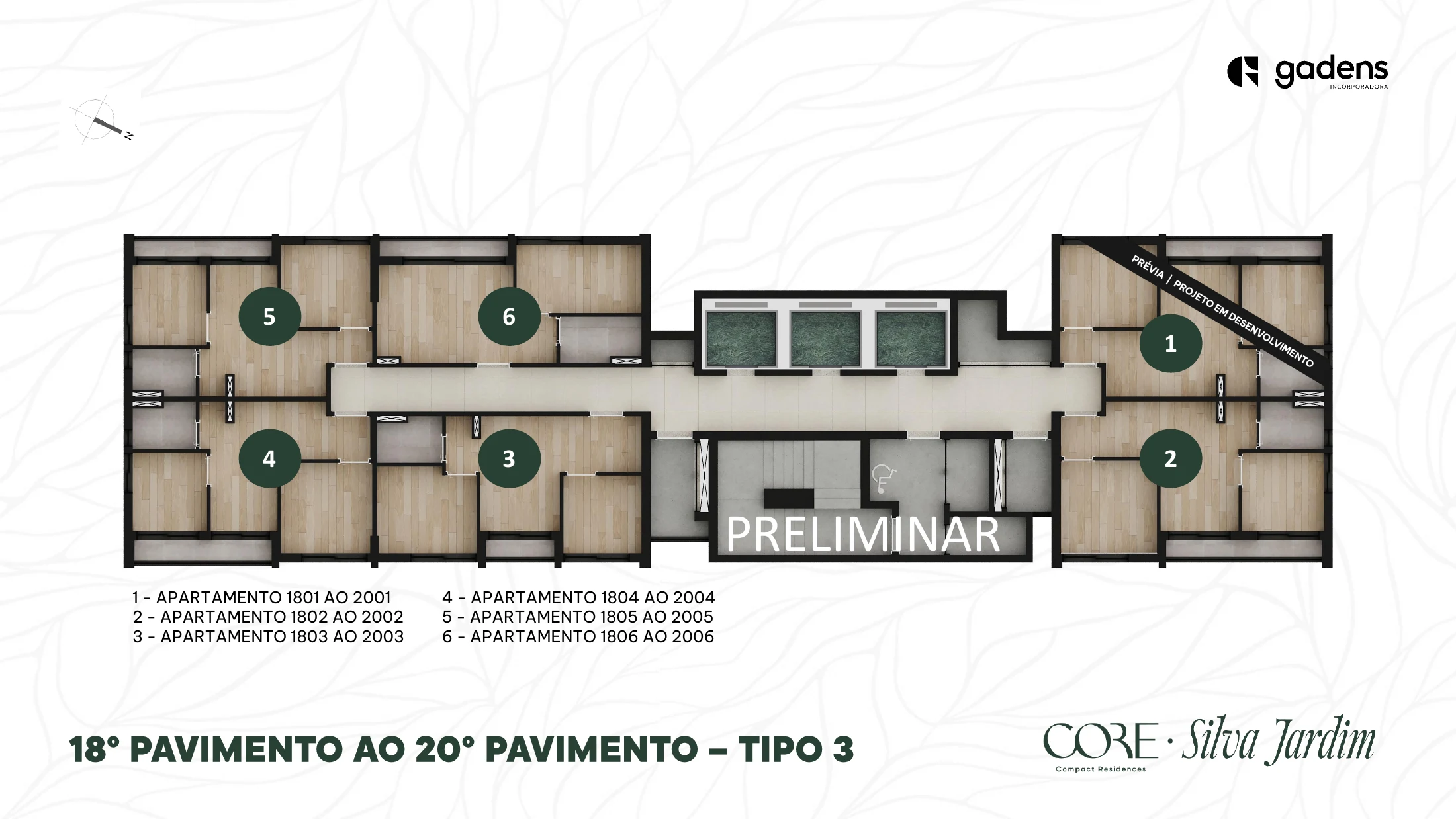 Planta preliminar do pavimento — tipo 3
