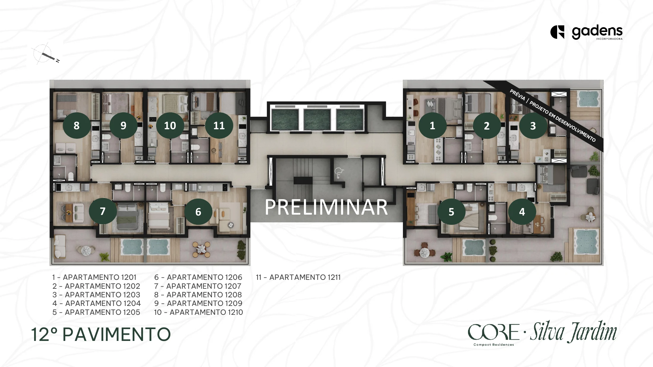 Planta preliminar do pavimento — 12º andar