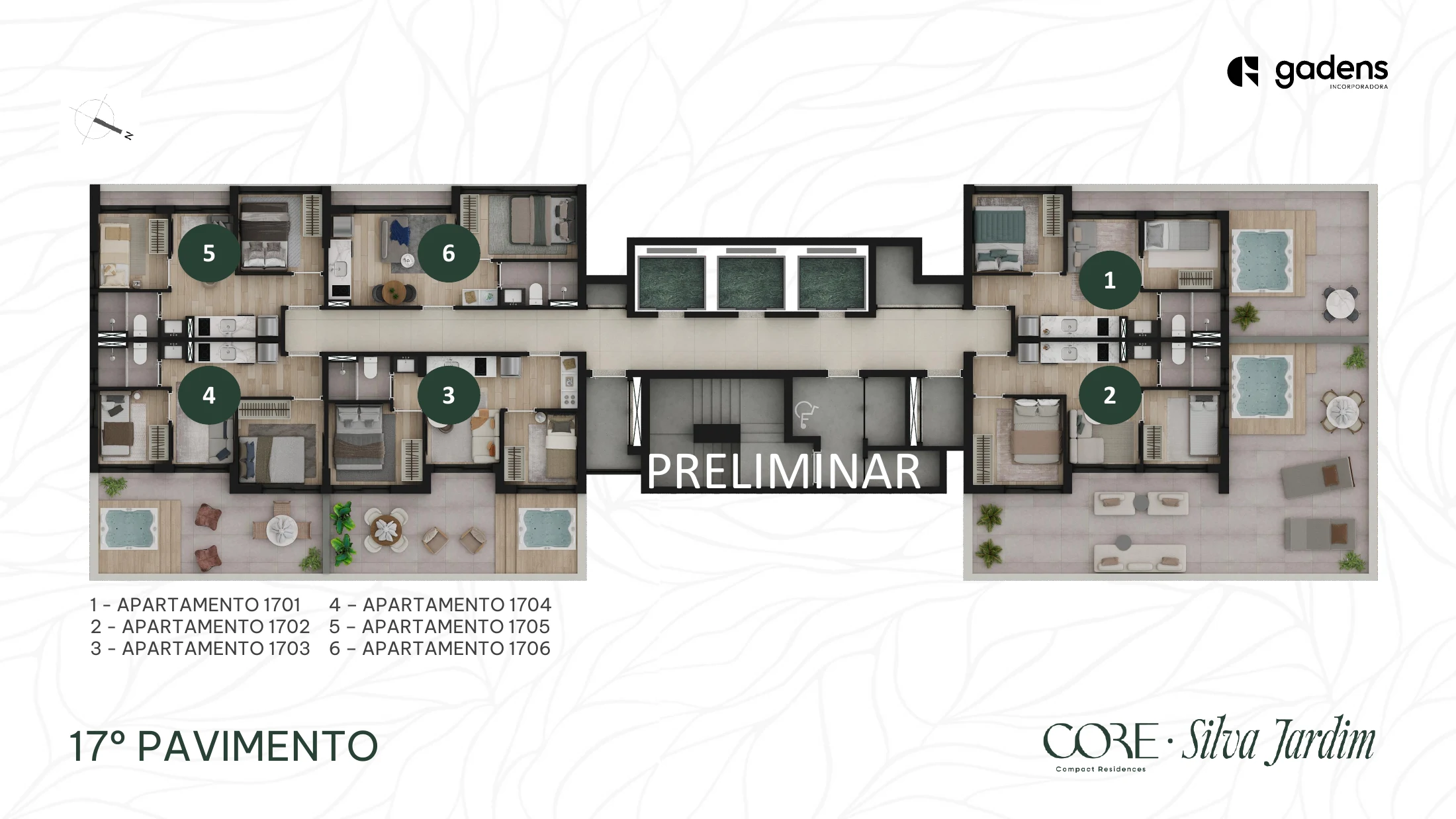 Planta preliminar do pavimento — 17º andar