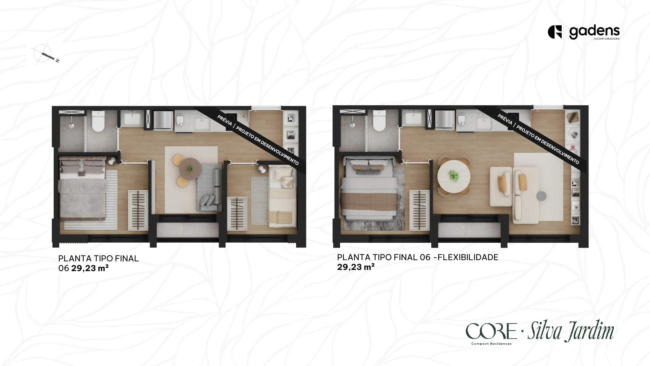 Planta do apartamento — opções de configuração