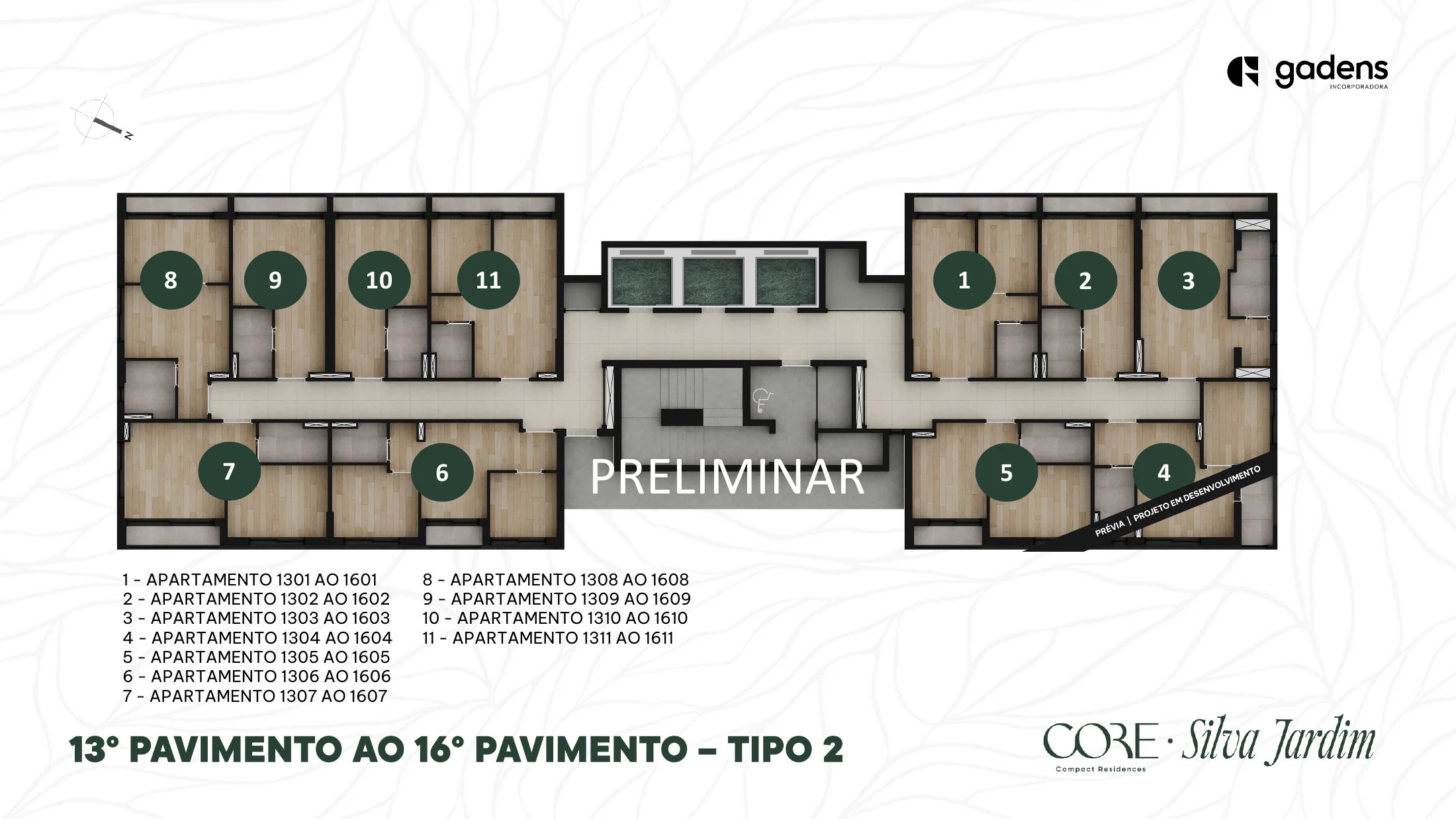 Planta preliminar do pavimento — tipo 2
