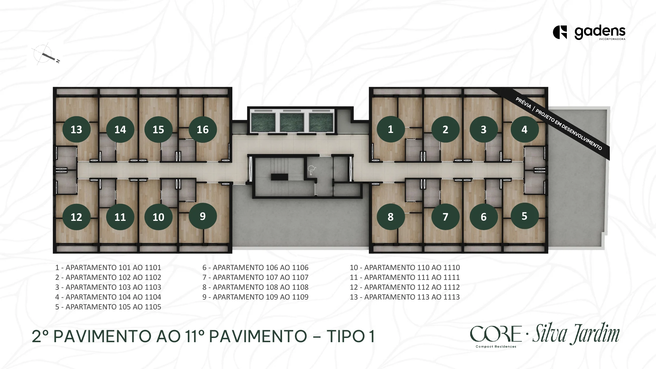 Planta do pavimento — tipo 1