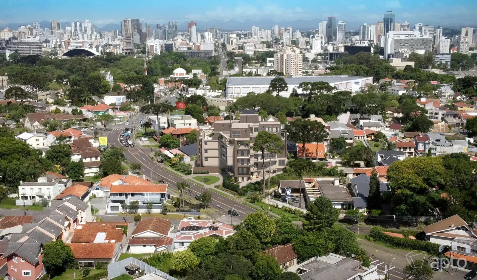 Vista aérea da região