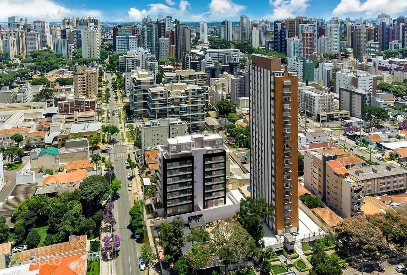 Vista aérea da região
