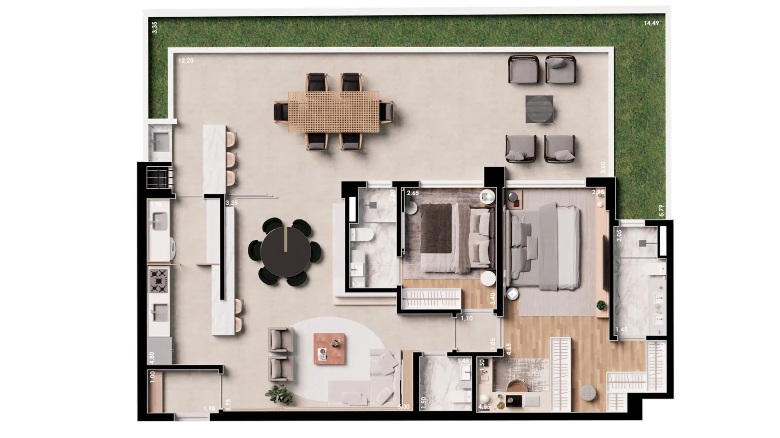 Planta do apartamento — referência garden medidas 1536x864 1