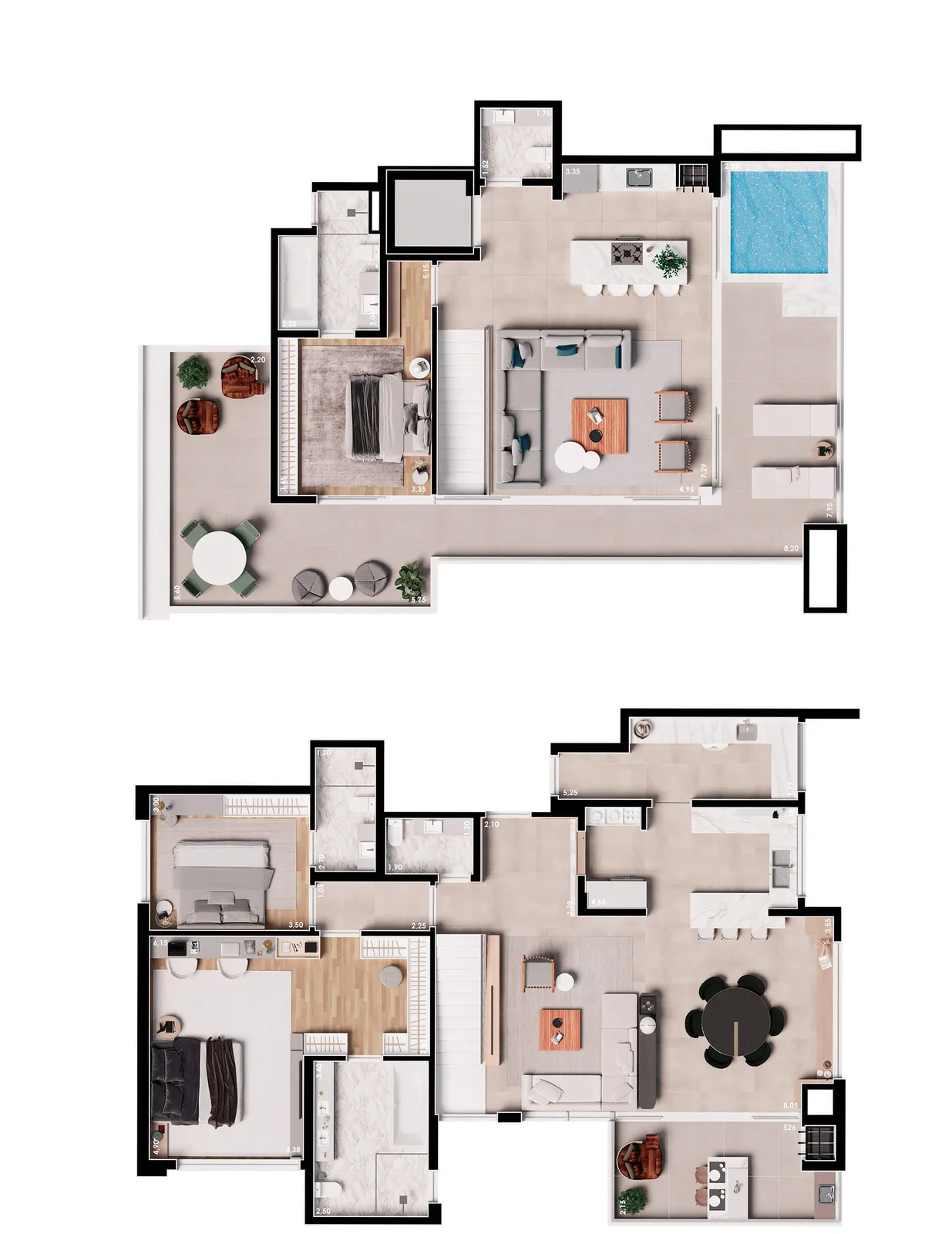 Planta do apartamento — referência TBO DUPLEX 05 COM MEDIDAS
