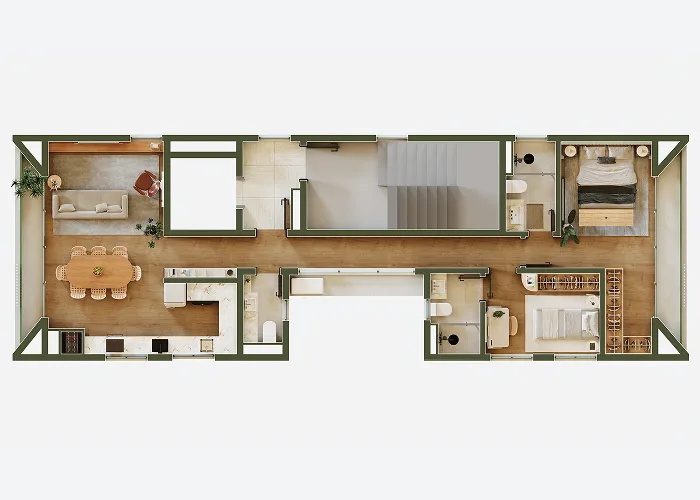 Planta do apartamento — referência 4º E 5º PAV - TIPO 2S - Jobim - 1