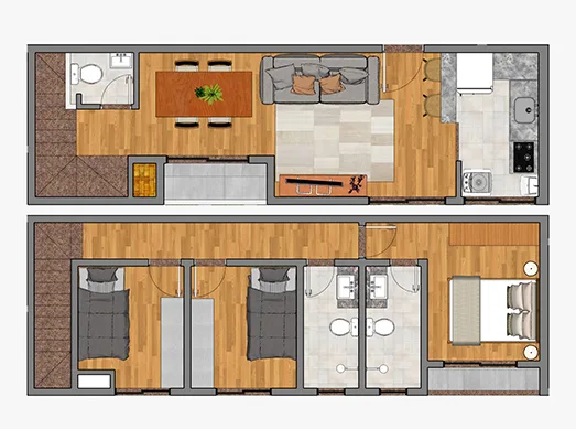 Planta do apartamento — duplex, opção complementar