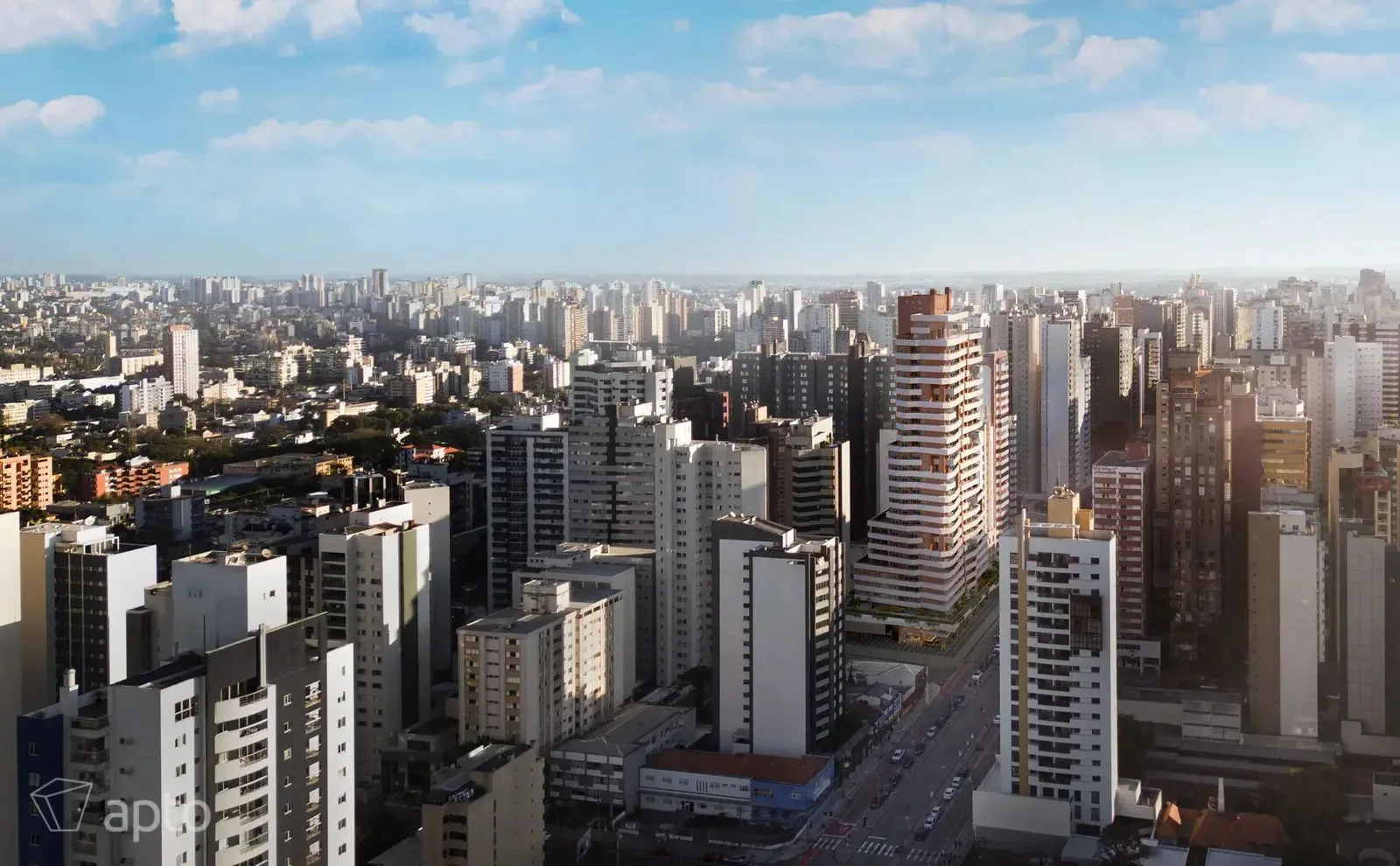 Perspectiva do empreendimento no entorno