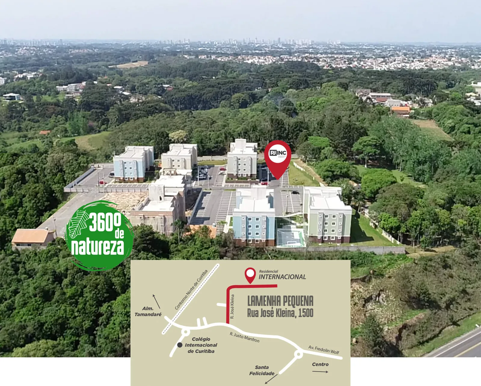 Mapa de localização na região