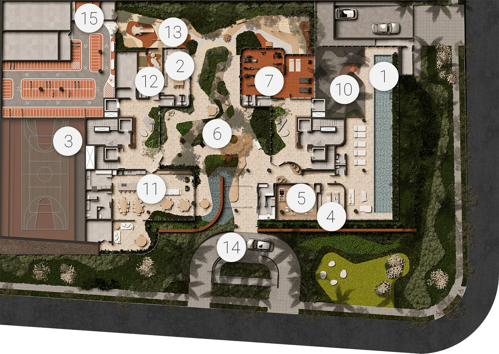 Planta de implantação — áreas e organização do empreendimento