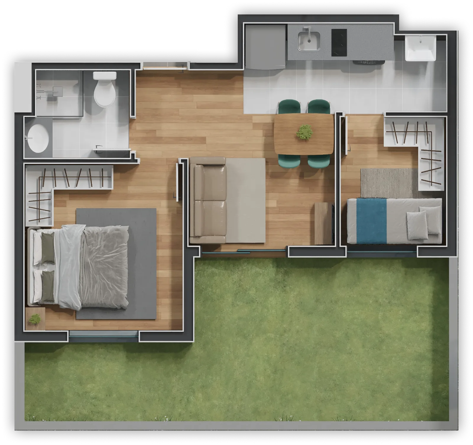Planta do apartamento — referência 34,35 Garden 15,75 - final 01 02